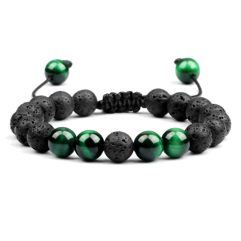 Brazalete trenzado de tigre de color volcánico de lava de lava al por mayor